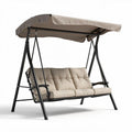 Tuin schommelbank met zonnescherm voor drie personen beige 200 x 120 x 160cm