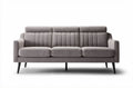 Grijs stoffen bank met verticale stiksels 200 x 85 x 80cm